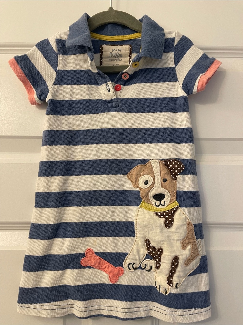 Mini Boden dog polo dress - size 2/3 - play condition